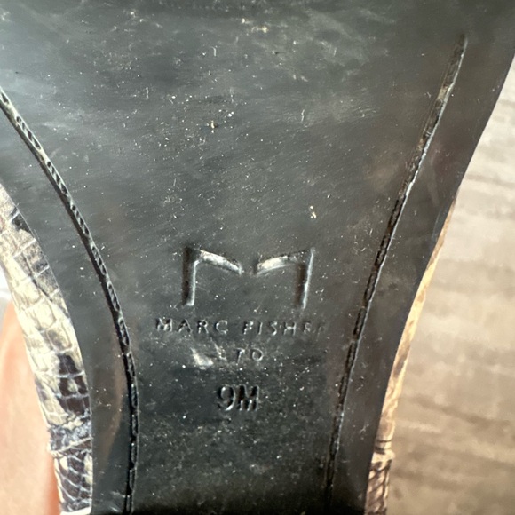 Marc Fisher Snakeskin Print Ankle Boots - Black and White - Women's size 9M - Picture 5 of 6